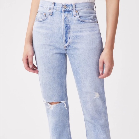 AGOLDE RILEY HIGH RISE STRAIGHT CROP in color Shatter (sold out size) - Picture 2 of 10